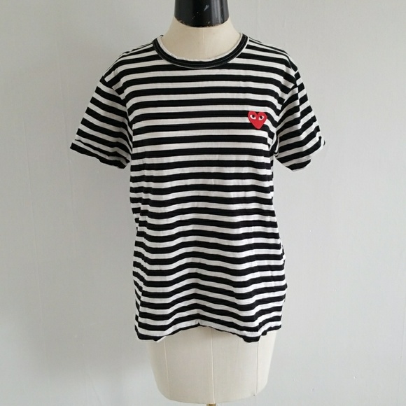 Comme des Garcons Tops - NWOT PLAY COMME DES GARCONS striped t shirt